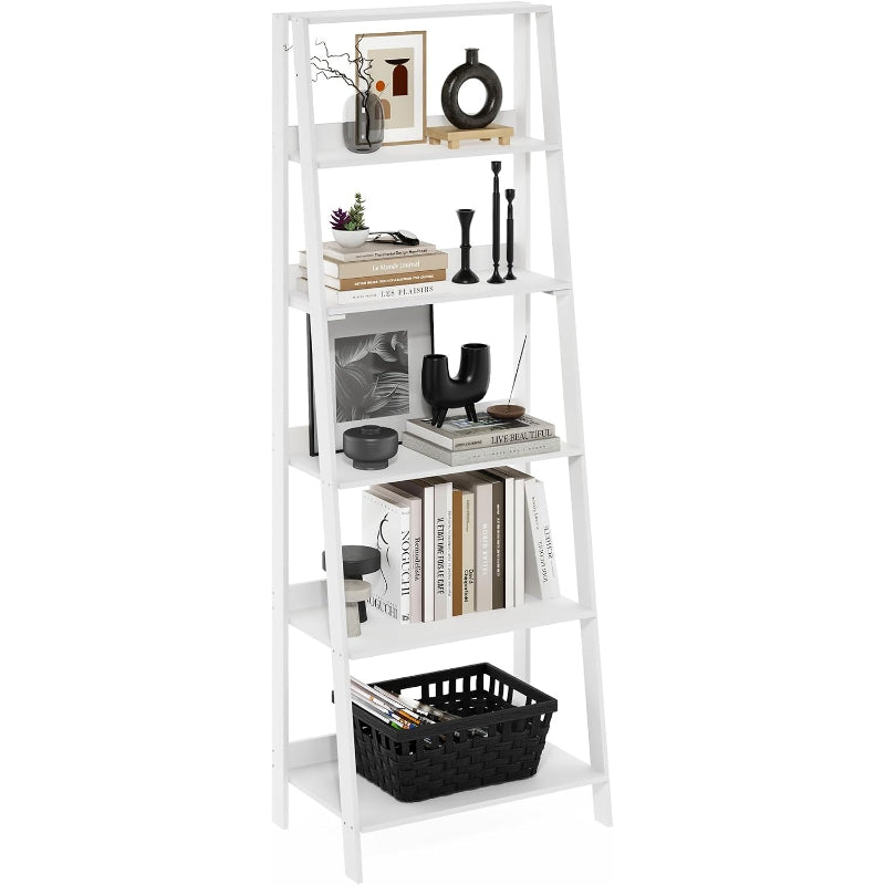 White 6-Tier Ladder Shelf