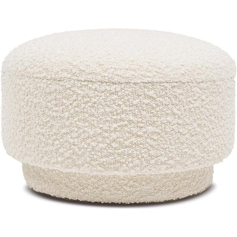 Ivory Bouclé Mushroom Upholstered Footstool
