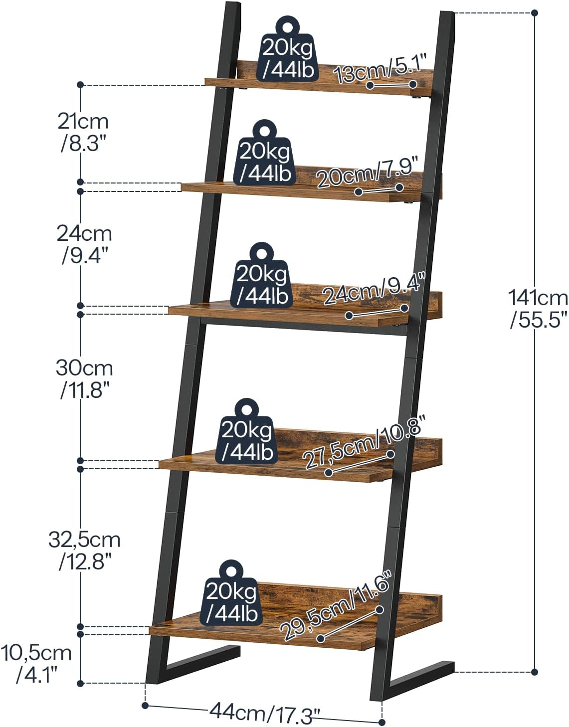 5-Tier Corner Ladder Shelf