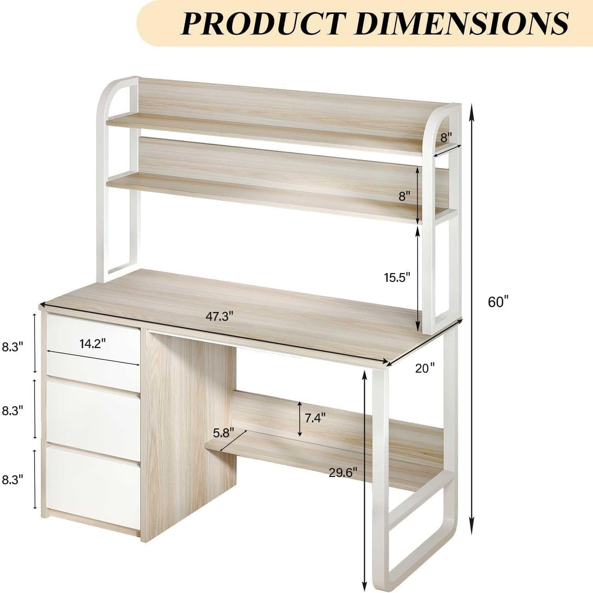 Oak Hutch Shelf Drawer Writing Computer Desk
