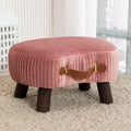 Pink Velvet Curved Padded Foot Stool