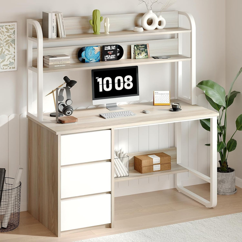 Oak Hutch Shelf Drawer Writing Computer Desk