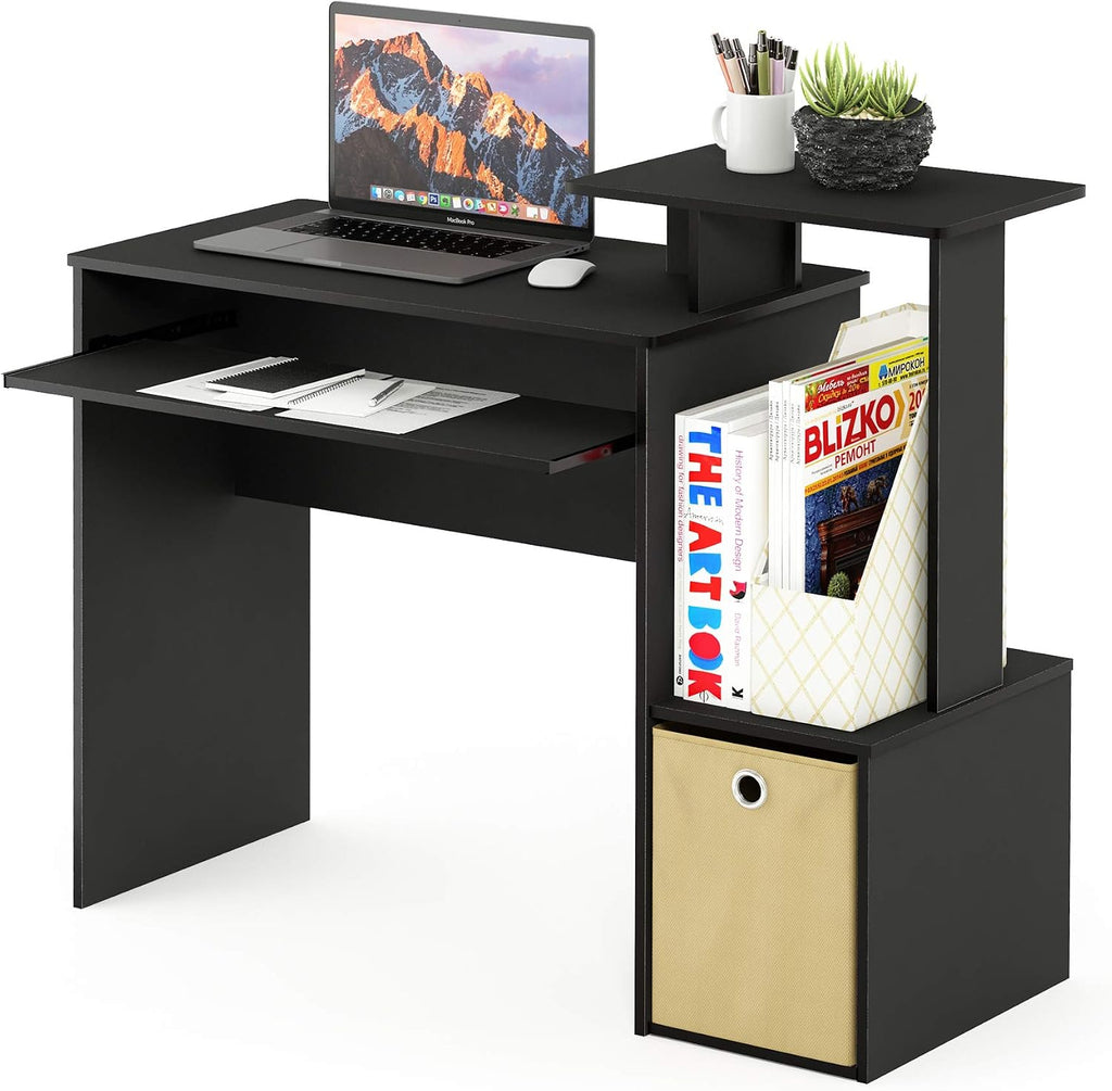 Black Keyboard‑Tray Wide Computer Office Desk