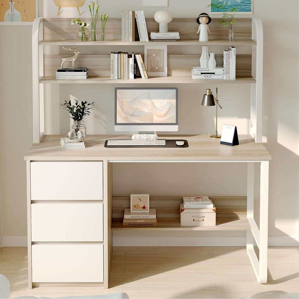 Oak Hutch Shelf Drawer Writing Computer Desk