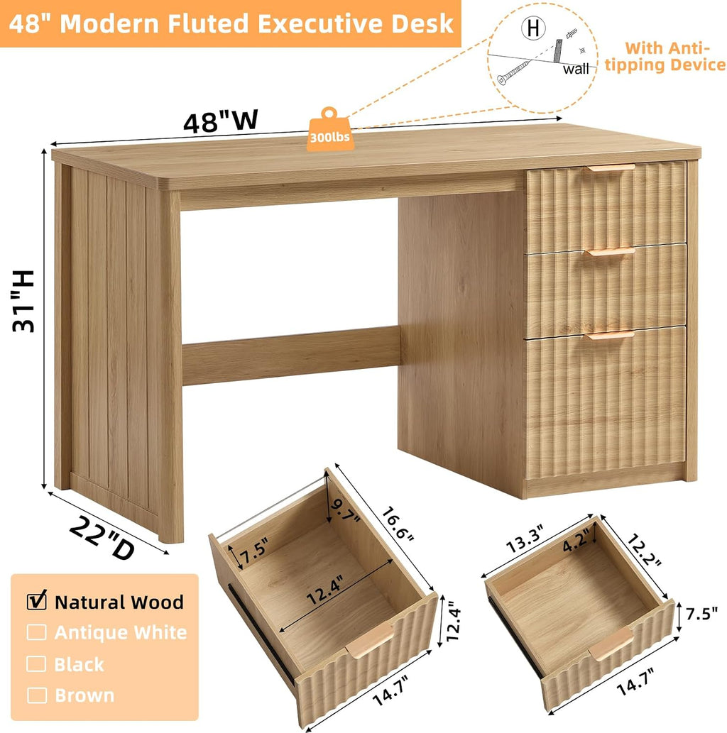 Drawers Cabinet Storage Office Computer Desk