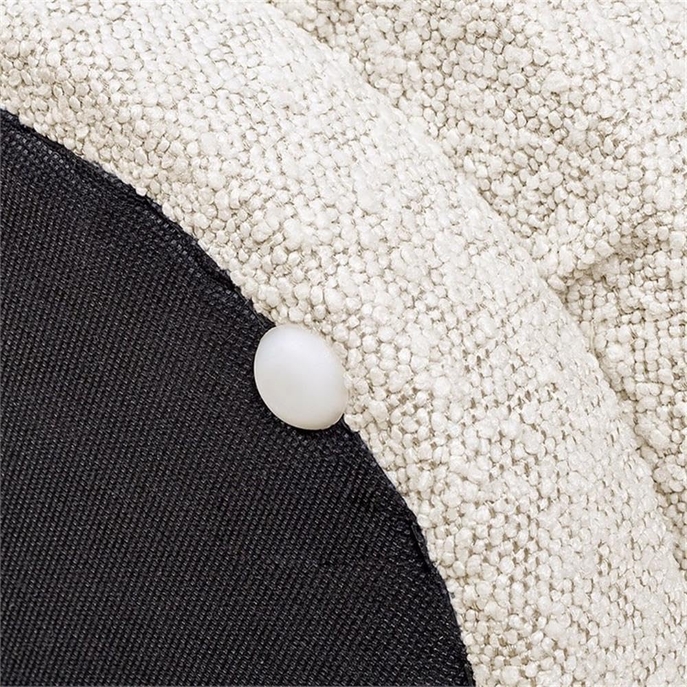 Ivory Bouclé Mushroom Upholstered Footstool