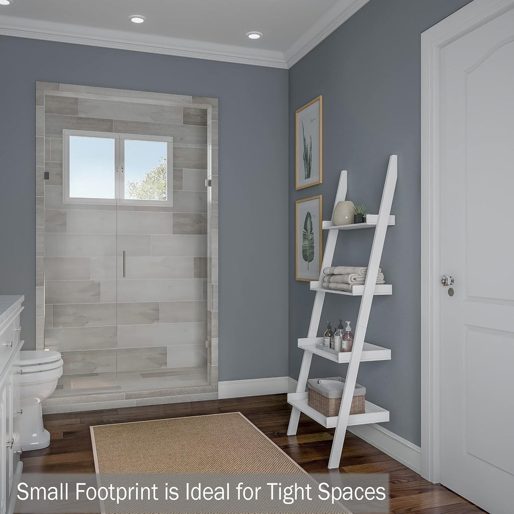 White 5-Tier Ladder Bookshelf