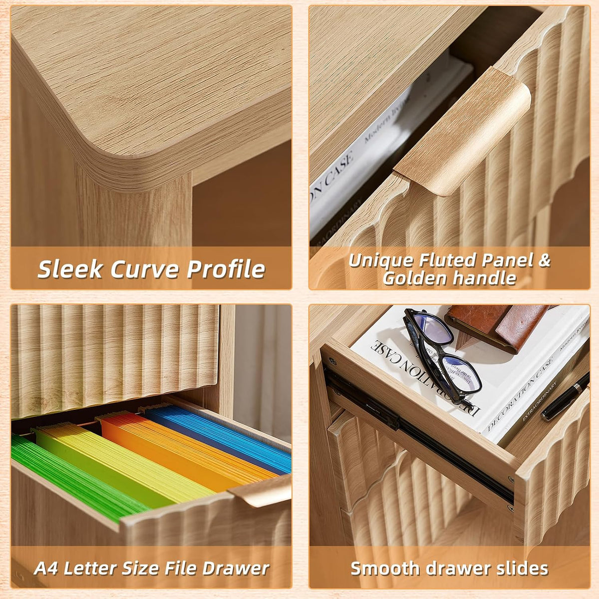 Drawers Cabinet Storage Office Computer Desk