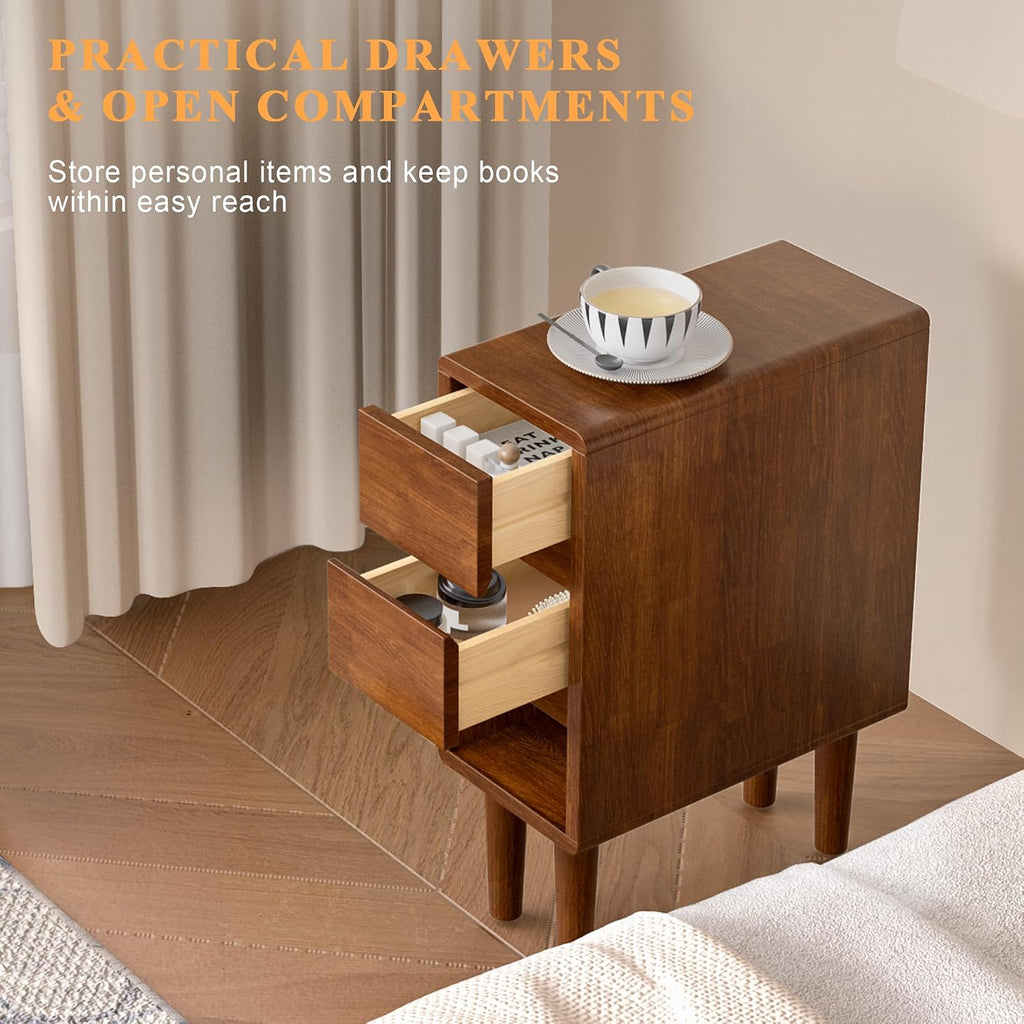 2-Drawer Narrow Nightstand