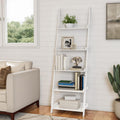 White 5-Tier Ladder Bookshelf