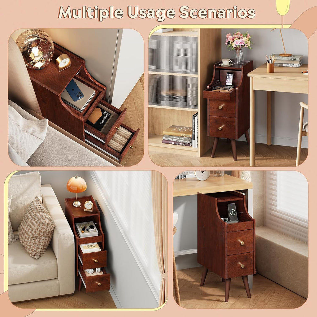 Vintage Cherry Slim Nightstand