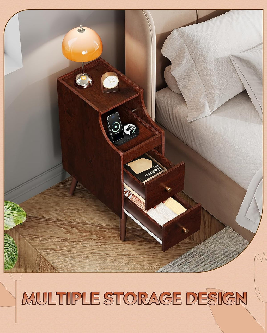 Vintage Cherry Slim Nightstand