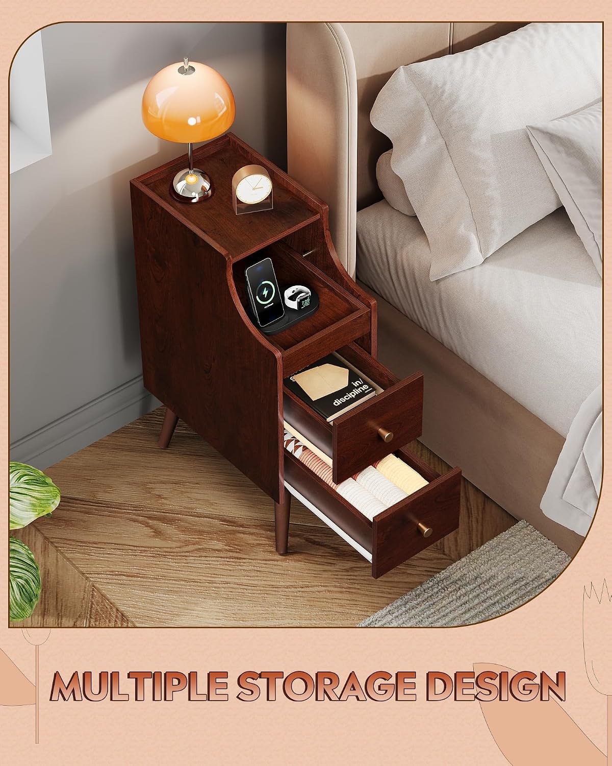 Vintage Cherry Slim Nightstand