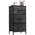 Black 3-Drawer Nightstand
