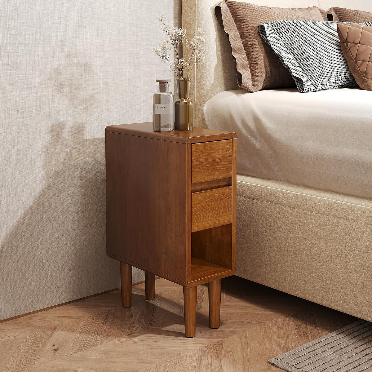 2-Drawer Narrow Nightstand
