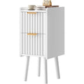 White Slim Drawer Bedside Nightstand Table